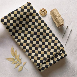 Tecido Verificações diagonais DCRX preto/Dourado