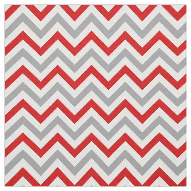 Tecido Vermelho, Cinza Dk, GV Branco Chevron ZigZag Sz6 (Modelo)