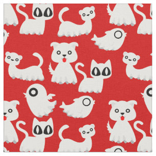 Tecido vermelho de cachorro-furão-fantasma de halloween