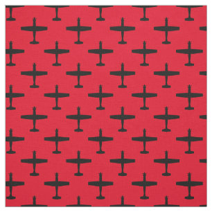 Tecido Vermelho de Padrão Silhueta Texano 2 Preto 