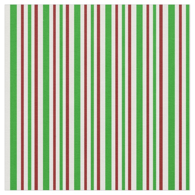 Tecido Vermelho Divertido, Branco, Linhas Verde Inspirada (Detalhe)
