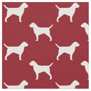 Tecido Vermelho do teste padrão das silhuetas de Terrier