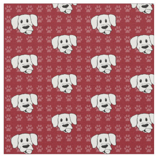 Tecido vermelho dos pawprints de Labrador dos