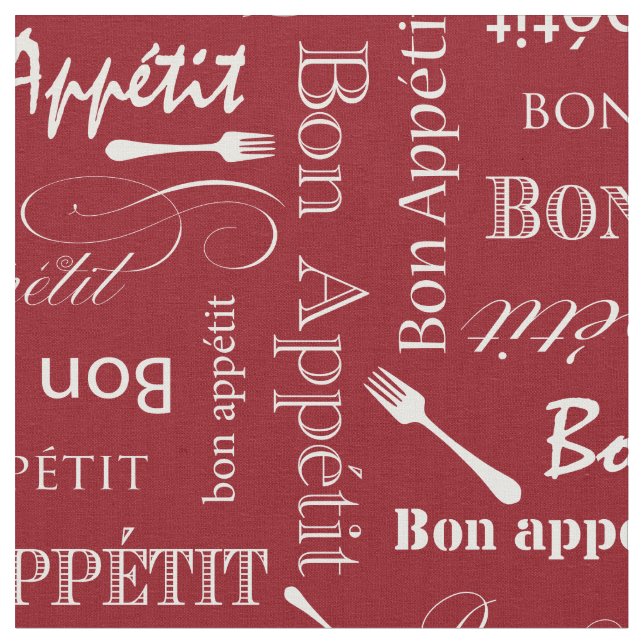 Tecido Vermelho e branco de Appetit do Bon da cozinha do (Detalhe)