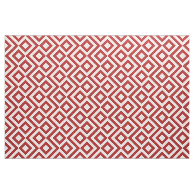 Tecido vermelho e branco geométrico do teste (Fat Quarter)