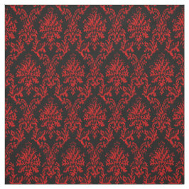 Tecido vermelho e preto do impressão do damasco