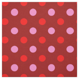 Tecido Vermelho e Rosa Sobre Desenho de Pontos Marrom Esc