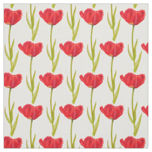 Tecido vermelho e verde da tulipa do primavera da