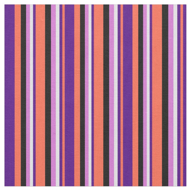 Tecido Vermelho, Indigo, Lavanda, Orquídea e Linhas Preta (Detalhe)