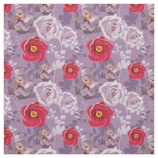 Tecido Vermelho, púrpura Floral (Modelo)