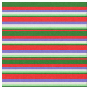 Tecido Vermelho, Verde Escuro, Verde Claro, Branco e Azul