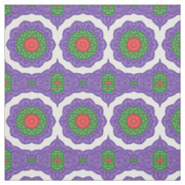Tecido Vermelho Verde Roxo Branco Caleidoscópio Natal