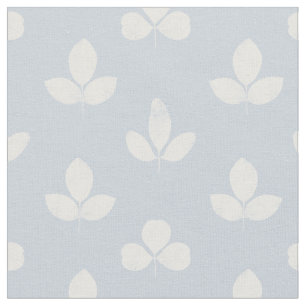 Tecido Vestuário branco sobre azul poeirento pálido