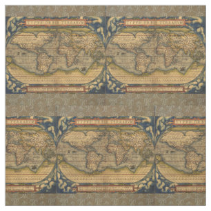 Tecido Viagem do Mapa Mundial Antiquado Ortelius Europa