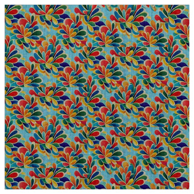 Tecido Vibrant Rainbow Petal Bloom Pattern (Modelo)