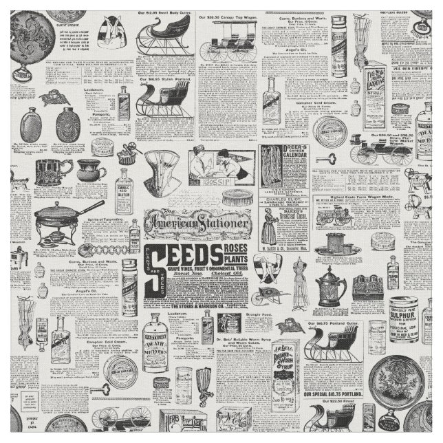 Tecido victorian catalog black white antique toile (Detalhe)