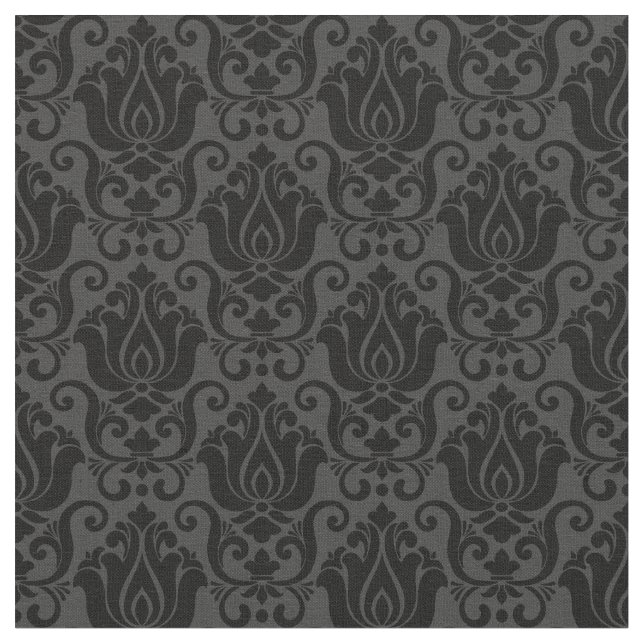 Tecido victorian damask antique black wallpaper ornate (Detalhe)