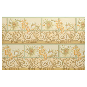 Tecido Victorian Era Art Nouveau Floral Scroll Frieze