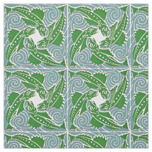 Tecido Victorian Era Art Nouveau Quatro Padrões De Peixes
