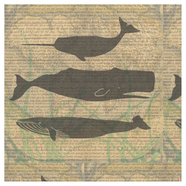 Tecido Vida marítima náutica antiaérea de baleia (Detalhe)