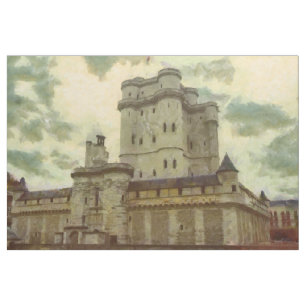 Tecido Vincennes Castle, pintura de Paris