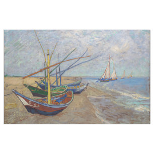Tecido Vincent van Gogh - Barcos de Pesca na Praia