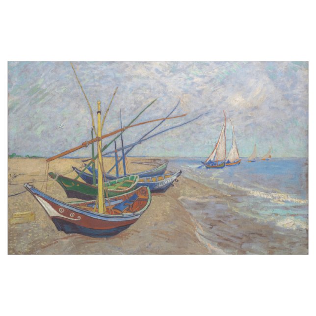 Tecido Vincent van Gogh - Barcos de Pesca na Praia (Jarda)