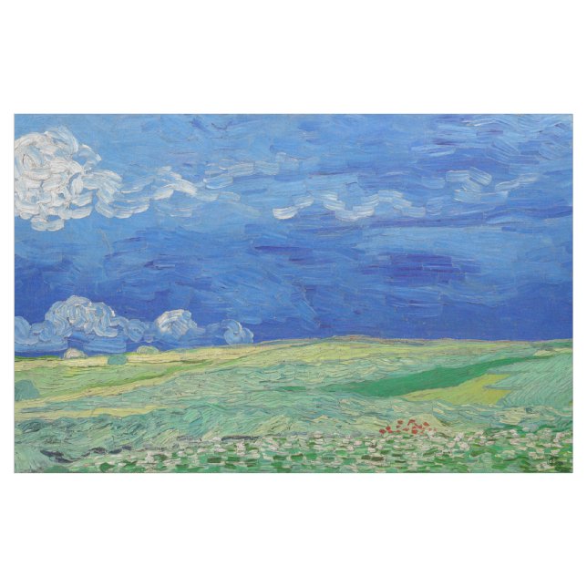 Tecido Vincent van Gogh - Campos de rodas sob as nuvens d (Jarda)