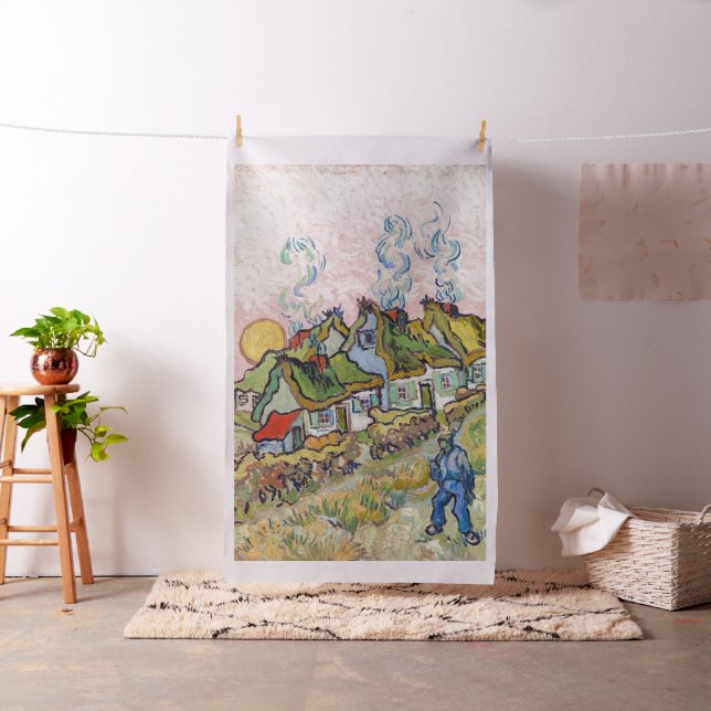 Tecido Vincent van Gogh - Casas e Figura (In Situ)