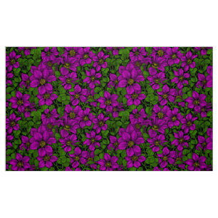 Tecido Vinha de Clematis rosa