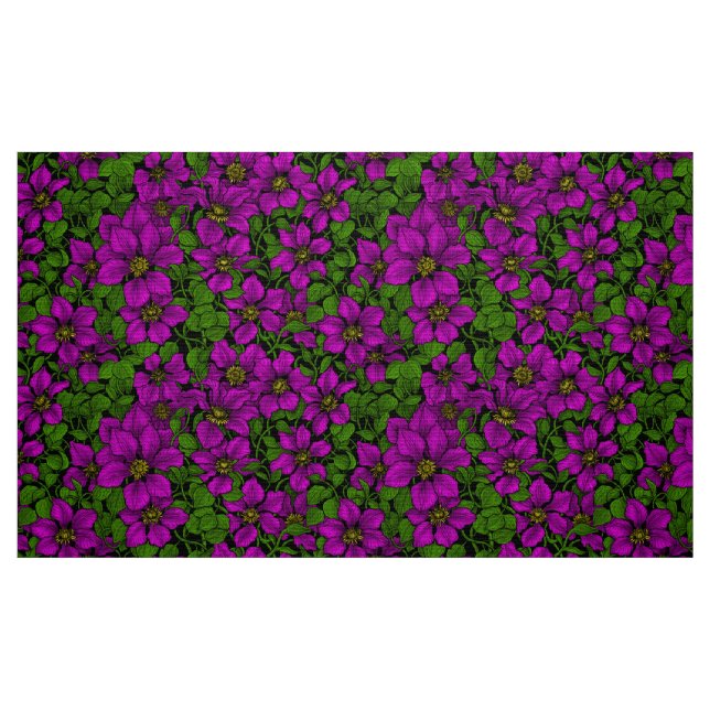 Tecido Vinha de Clematis rosa (Fat Quarter)