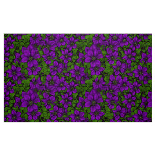 Tecido Vinha-púrpura Clematis