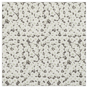 Tecido Vintage 1902 Japonês Floral: Flor Branca Preta