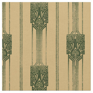 Tecido Vintage Art Deco Abstrato Peacock Patterno
