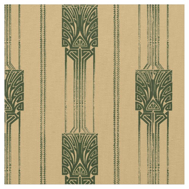 Tecido Vintage Art Deco Abstrato Peacock Patterno (Detalhe)