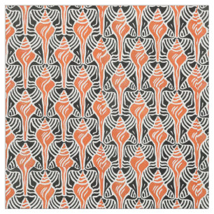 Tecido Vintage Art Deco ou Art Nouveau Seashell Patterno