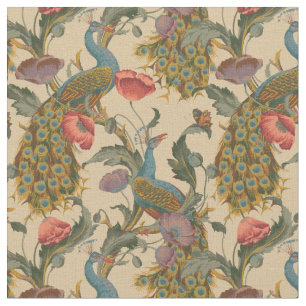 Tecido Vintage Art Nouveau 1890 O Padrão de Peacock