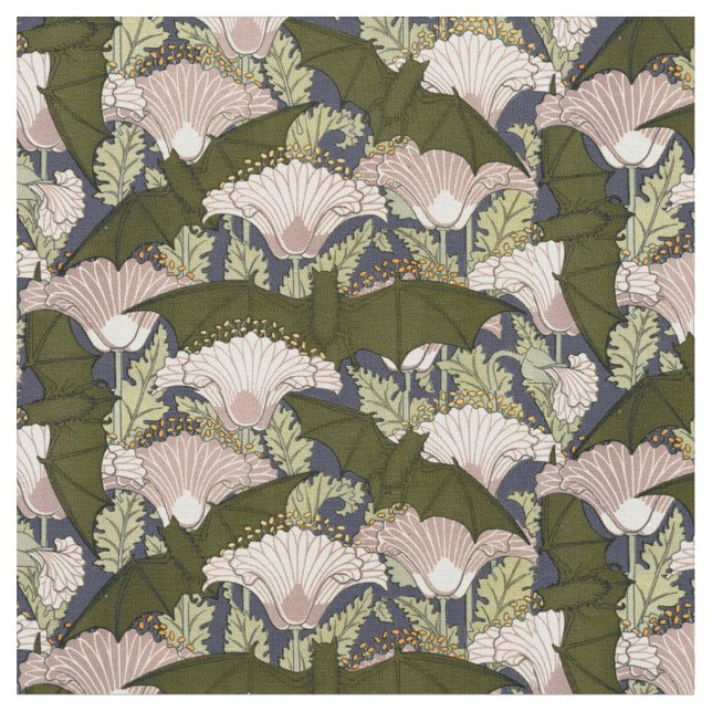 Tecido Vintage Art Nouveau Bats and Poppies Patterno (Detalhe)