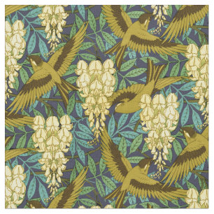 Tecido Vintage Art Nouveau Birds and Wisteria Pattern