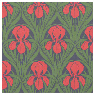 Tecido Vintage Art Nouveau Iris Pattern