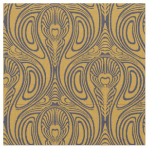 Tecido Vintage Art Nouveau Peacock Feather Pattern