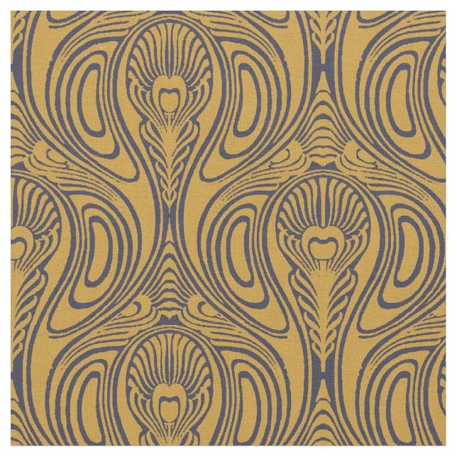Tecido Vintage Art Nouveau Peacock Feather Pattern (Detalhe)