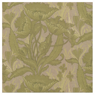 Tecido Vintage Art Nouveau Poppies Padrão Floral
