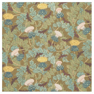 Tecido Vintage Art Nouveau Thistles & Cicadas Patterno