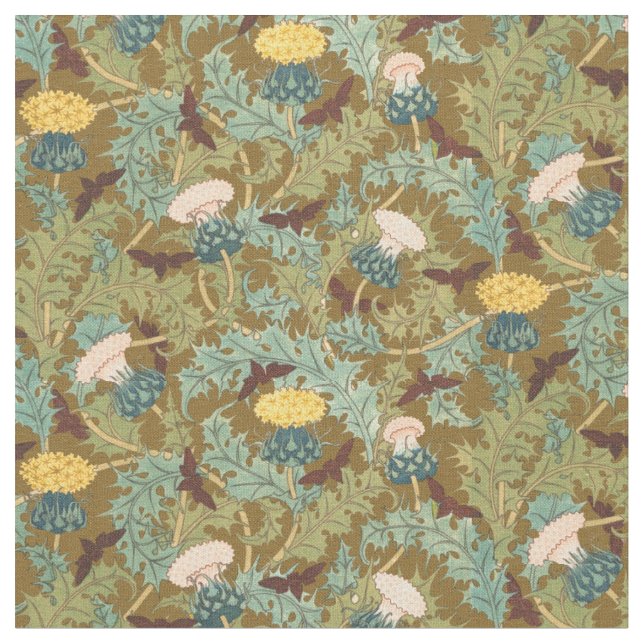 Tecido Vintage Art Nouveau Thistles & Cicadas Patterno (Detalhe)