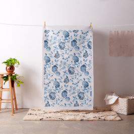 Tecido Vintage Botânica Lady Blue Floral Toile Cotton