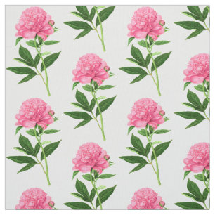 Tecido Vintage Botanical Impressão, Pastel Pink Peony