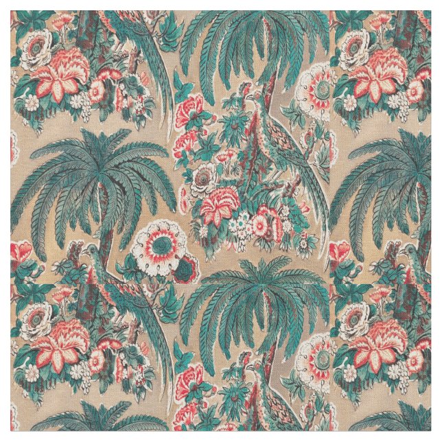 Tecido Vintage Chintz - Padrão Tropical Floral (Detalhe)
