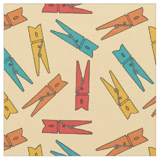 Tecido Vintage Clothespins Laundry Room Padrão