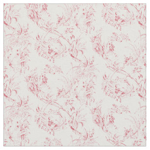 Tecido Vintage com fantasia floral francesa toile-pink